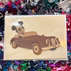 🆕American Greetings-Papyrus ‘Disney’ “Mickey Mouse” 3D Wood Card-Blank Inside